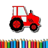 Easy Kids Coloring Tractor